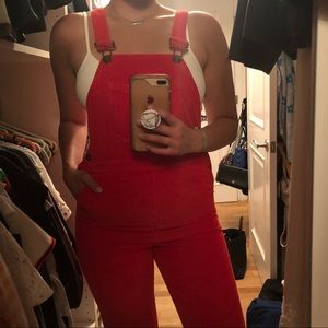 Hanna Andersson 100% cotton Red Overalls